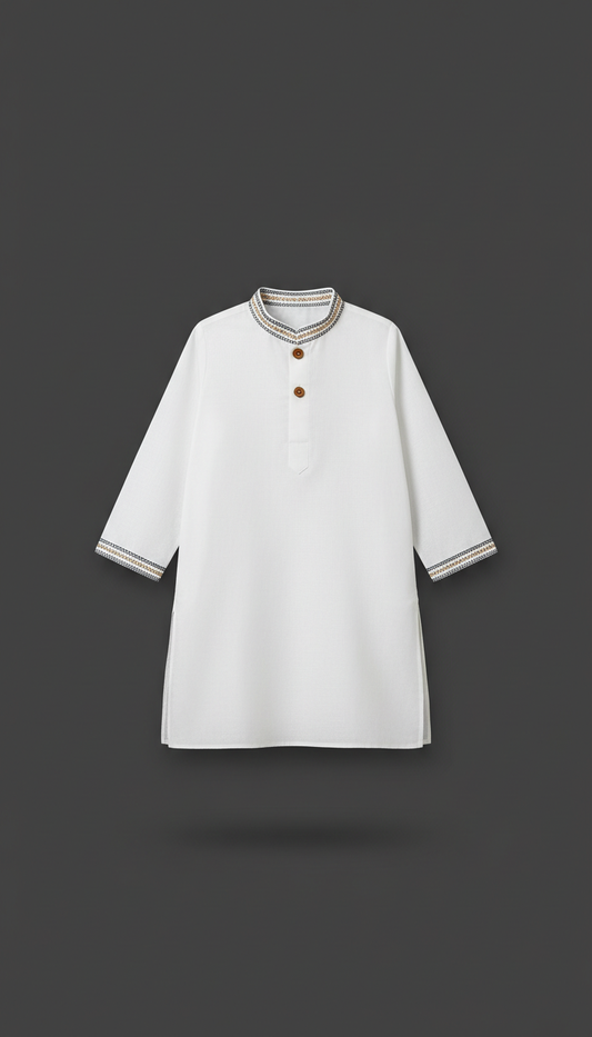 Pure White Minimalist Kids Kurta