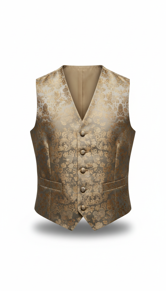 Soft Gold Brocade Waistcoat