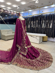 Luxury Premium Pakistani Andraka Farshi Lehenga With Tail :