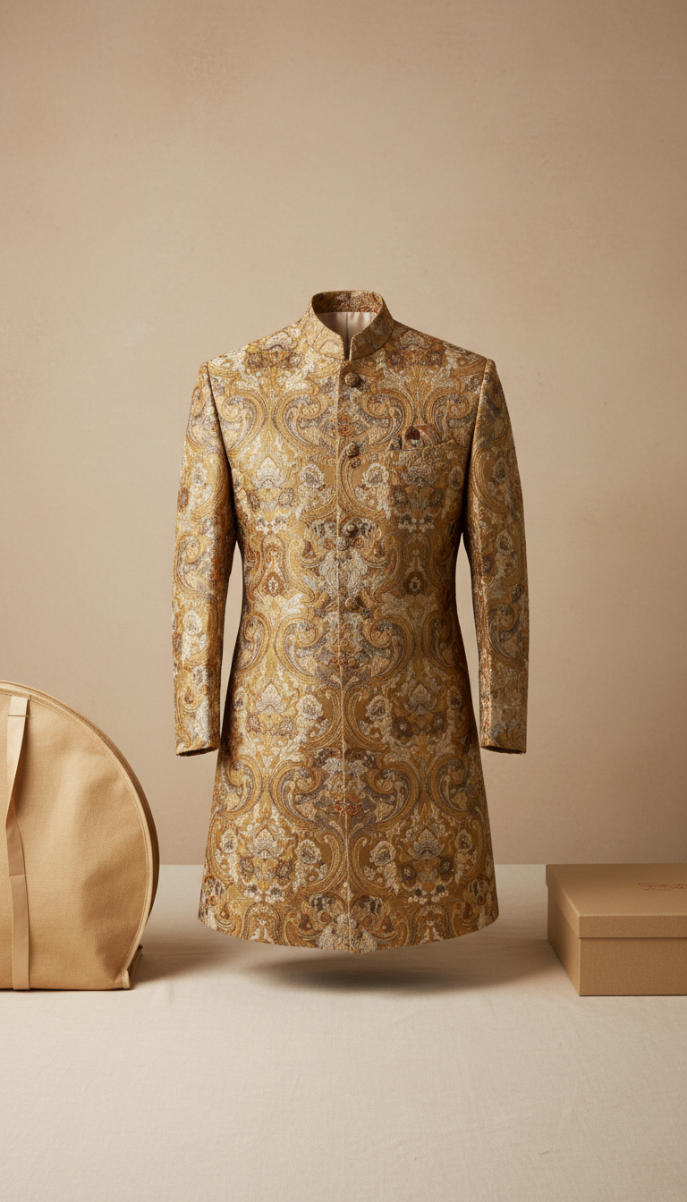 Gold Brocade Prince Coat Custom Tailored